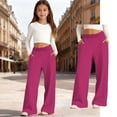 thumbnail image 3 of Kids Girl Uniform Pants Pants Kids Dress Pants With Pockets Straight Pants Girls Green Uniform Pants Back To School Clothes For Girls Kids Girls Pants Size 9-10 Years, 3 of 5