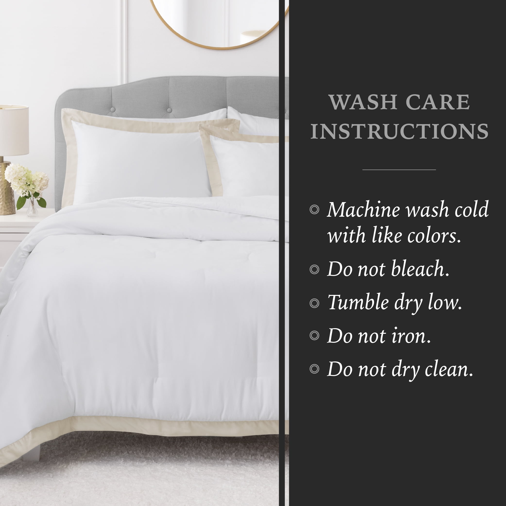 Hotel Style 3-Piece Beige/White Egyptian Cotton-Rich Blend Luxury Comforter Set, King