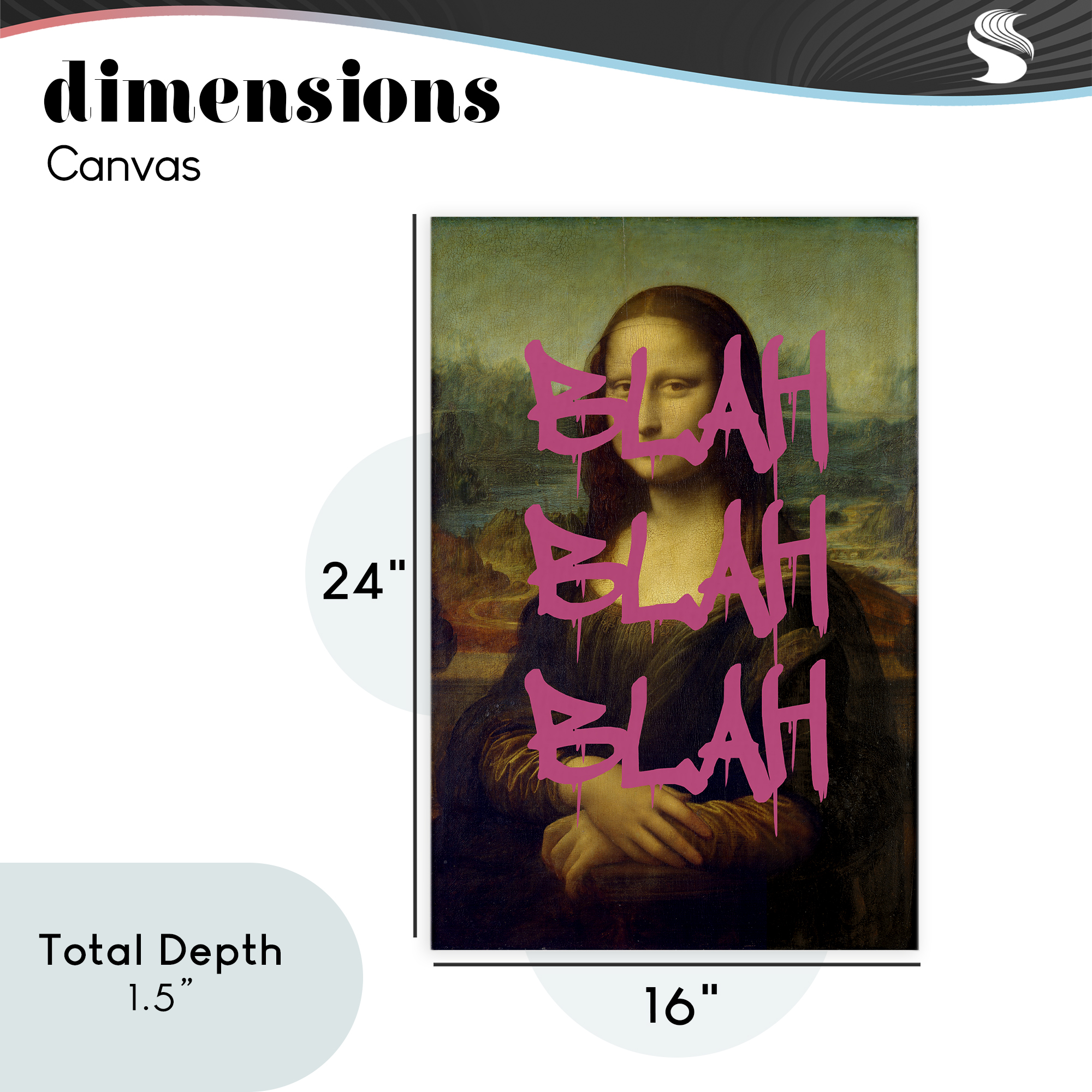 Graffiti Over Mona Lisa Canvas Wall Art, design by Masters Redux