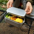 thumbnail image 3 of Boîte à Bento 800ml Poignée Pliante Anodisée Grande Capacité Résistant à la Chaleur Aluminium Conteneur de Camping Support de Cuisson à la Vapeur Fourniture Extérieure, 3 of 7