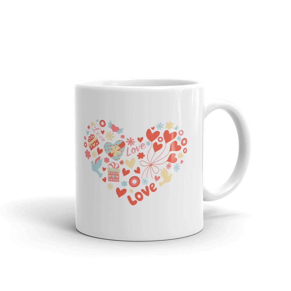 Cute Valentine Love Heart Coffee Tea Ceramic Mug Office Cute Valentine Love Heart Coffee Tea Ceramic Mug Office