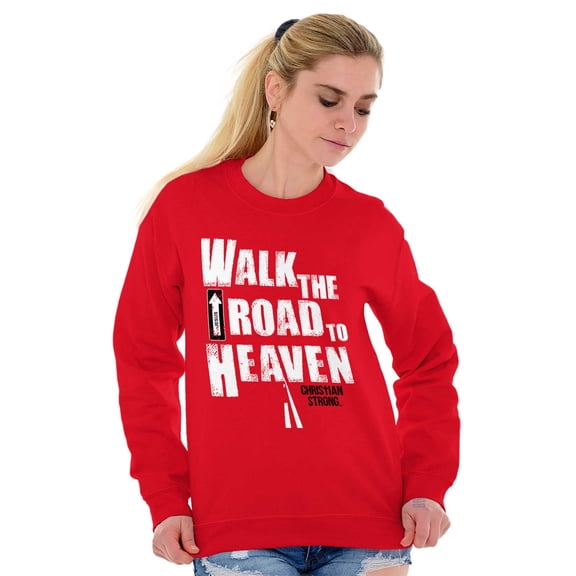 Road to Heaven Faith Religious Sweatshirt for Men or Women Brisco Brands M