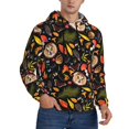 thumbnail image 2 of Wukai Owl And Leaves Print Men Hoodies Fleece Sweatshirts Long Sleeve Sweaters Pullover Fall Outfits Winter Clothes-4X-Large, 2 of 7