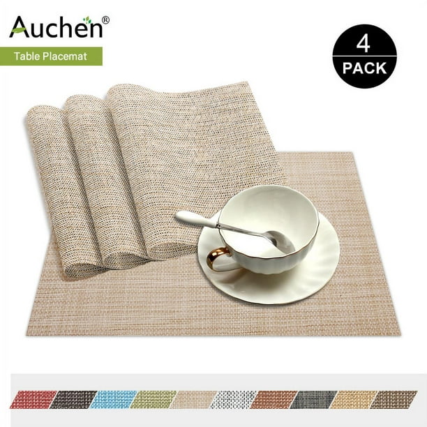 pollo Interesar gas Placemats for Dining Table, Vintage PVC Woven Placemat, Heat-Resistant  Non-Slip Washable Table Mats, Rectangle 12"×18" Woven Placemats for Dining  Kitchen Restaurant Table - 4 PCS, Beige - Walmart.com
