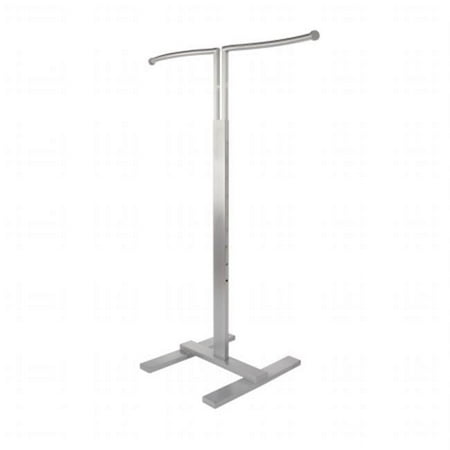 Econoco - BA48CRVSC Bauhaus Curves Series Adjustable 2-Way Merchandiser with S-Shaped Hangrail in Satin Chrome Finish