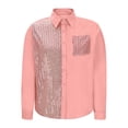 thumbnail image 5 of Tiweut Button Down Shirts for Women Sequin Party Elegant Long Sleeve Lapel Relaxed Fit Tops, 5 of 5