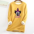 thumbnail image 1 of ICHUANYI liquidación mujer sudadera de lana gruesa manga larga estampado terciopelo cálido cuello redondo ropa interior Tops ICHUANYI WER202308174844, 1 of 3