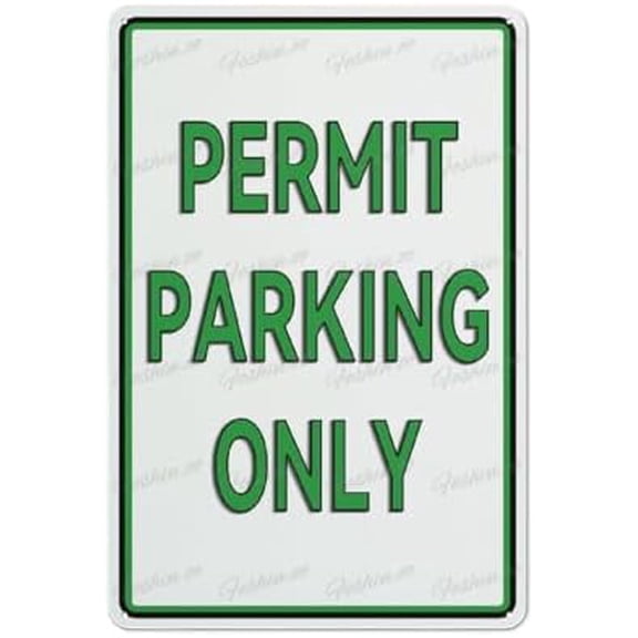 Permit Parking Only Aluminum Metal Warning Sign Uvresistance Waterproof Easy To Install For House And Business 12"X8"