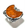thumbnail image 2 of Natural Baltic Amber Gemstone Handmade 925 Sterling Silver Ring Size 8, 2 of 2