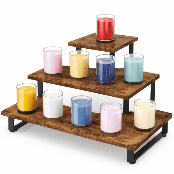 3 Tier Corner Wooden Countertop Display Shelves Portable Retail Craft Show Rack