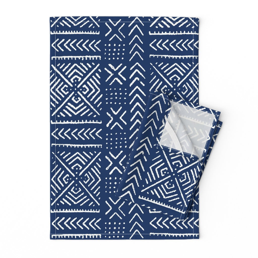 Kente Kente Cloth Mudcloth Mud Cloth Cotton Dinner Napkins by Roostery Set of 2 