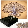 thumbnail image 3 of Ambesonne Tree of Life Jigsaw Puzzle, Vintage Swirls, Heirloom-Quality Fun Activity for Family Durable Cardboard, 1000 pcs, Cream Brown, 3 of 6