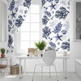thumbnail image 5 of Fsddascl Navy Blue Coastal Blackout Curtains for Bedroom/Living Room, Thermal Insulated Kitchen Curtains, Coral Shell Summer Beach Nautical Grommet Darkening Window Treatment Drapes 52"x72"x2, 5 of 6