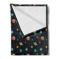 thumbnail image 2 of Galaxy Soft Flannel Fleece Throw Blanket, Simplistic Cartoon Design of Various Planets and Dot Shape Stars, Cozy Plush for Indoor and Outdoor Use, 60" x 80", Multicolor, by Ambesonne, 2 of 5