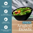 thumbnail image 2 of Posh Setting - Black Plastic Serving Bowls for Party, Angled Bowls, Disposable Chip Bowls, Candy Bowls for Party Table, Salad and Fruit Bowls for Party, Wedding Serving Bowls-Black, 8 OZ, 5 Pack, 2 of 7