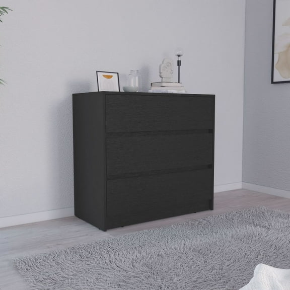 Dtwnek 3 Drawer Dresser Storage Cabinet for Living Room, Office, Black
