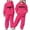 Hot Pink, variant on Child Toddler Boys Girls Long Sleeve Solid Warm Hoodie Pullover Tops Pants Kids Outfits Sweat Suit