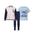 thumbnail image 1 of Conjunto de ropa Disney Lilo & Stitch para niñas, chaqueta bomber, camiseta y leggins, 1 of 1