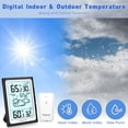 thumbnail image 2 of Geevon Large Display Digital Thermometer Hygrometer, Accurate Indoor Outdoor Temperature Humidity Monitoring, Wireless Weather Station with 200ft/60m Range Remote Sensor(Black), 2 of 8