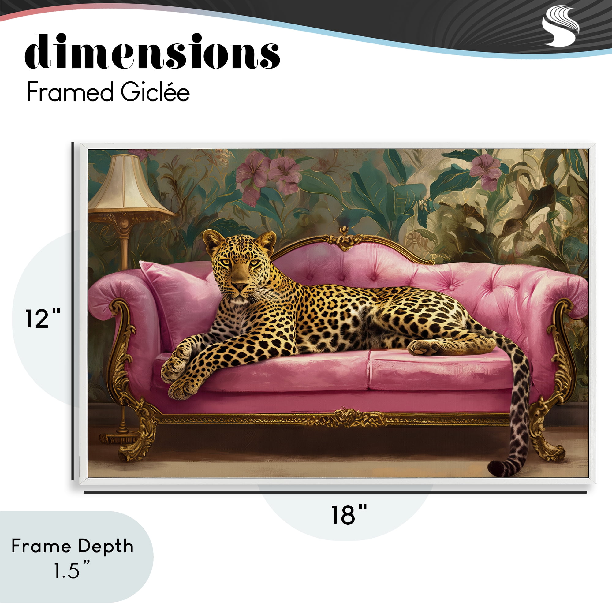 Stupell Industries Exotic Lounging Leopard White Framed Giclee Art, design by Tina LeCour