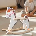 thumbnail image 6 of Almencla Wooden Rocking Horse Ride on Toy Indoor Outdoor Infant Ride Toy Rocker Toy Animal for Children Child Baby, 6 of 8