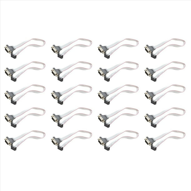 20X DB9 RS232 una 10 Pines Adaptador del Conector del Cable de Cinta