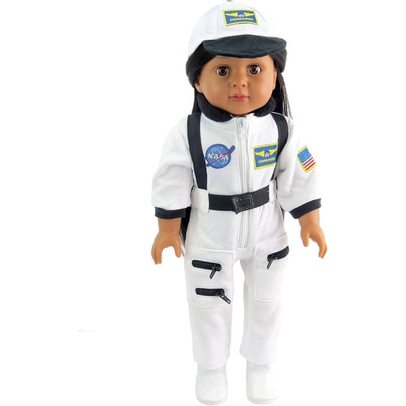 American Fashion World Our American Astronaut Suit, 18" Doll Clothing, White, Handmade