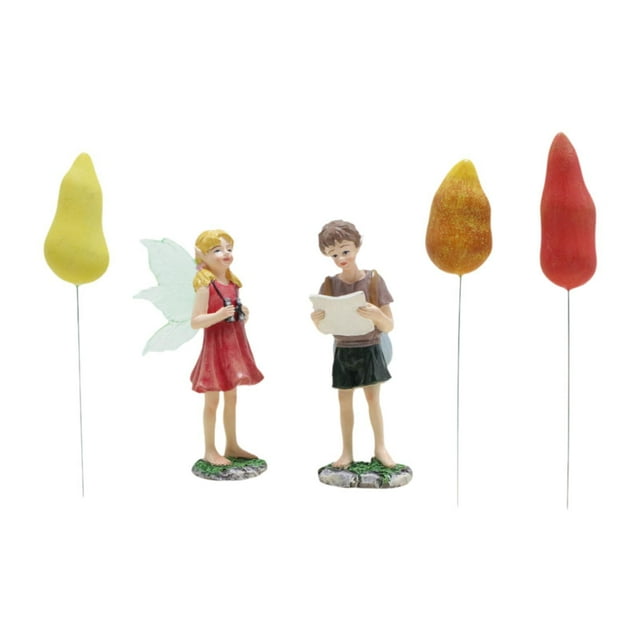 de hadas y niños en miniaturas Figuras impermeables de las estatuas delicadas del jardín para el jardín de estanterías interiores al aire libre