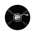 thumbnail image 4 of Reloj de pared de vinilo redondo, silencioso, con números arábigos, decorativo, color negro, ideal para escuela, hogar, granja o, 4 of 9