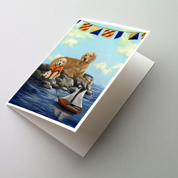 Golden Retriever Retreat Greeting Cards and Envelopes Pack of 8