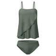 thumbnail image 5 of pstuiky Swimwear for Women 2025, Women Two Piece Swimsuits Solid Color Bathing Suits Beachwear Bikini Set for Women Summer Swimwear Comfortable and Stylish Design Army Green 10, 5 of 10