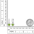 thumbnail image 3 of Gem Stone King 925 Sterling Silver Green Peridot and White Created Sapphire Dangle Earrings for Women (2.16 Cttw, Gemstone August Birthstone, Heart Shape 6MM), 3 of 5