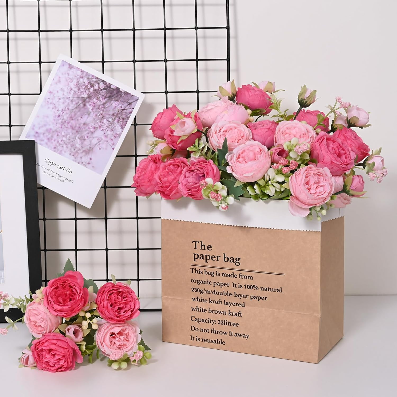 Packs Mixed Pink Peonies Artificial Flowers Packs Pinkish-Purple Peonies Artificial Flowers