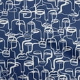 thumbnail image 1 of oneOone Cotton Silk Dark Blue Fabric Abstract Face Sewing Material Print Fabric By The Yard 42 Inch Wide, 1 of 6