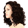 thumbnail image 3 of Catalonia Brazilian Curly Wigs for African American Black Women, Front Wig Heat Resistance 16" Brown, 3 of 7
