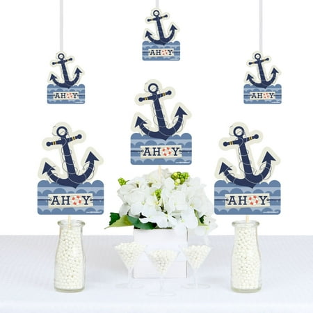 Ahoy - Nautical - Anchor Shaped Decorations DIY Baby Shower or Birthday Party Essentials - Set of 20