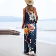 thumbnail image 4 of Olyvenn Jumpsuits for Women Casual Wide Leg Loose Boho Overalls Floral Print Baggy Rompers 2025 Spring Outfits with Pockets Black 10, 4 of 6