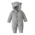 thumbnail image 1 of YOPTOP Clearance Items All !Teddy Bear Onesie Baby  Snowsuit Plush Cute Winter Coat Warm Hooded Footie Fleece Jumpsuit Rompers For  Girls Boys,Grey,3-6months, 1 of 9