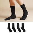thumbnail image 4 of Solid Color Cotton Socks - Unisex Crew/Short Style, Diabetic & Circulatory Support, No-Show Fit, Odor Resistant, 4 of 6