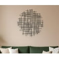 thumbnail image 3 of 30" X 30" Black Metal Abstract Lines Round Hanging Dimensional Sculpture, 3 of 7