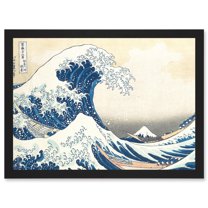 Hokusai Great Wave Off Kanagawa Mount Fuji Japan Tsunami Iconic A4 Artwork Framed Wall Art Print
