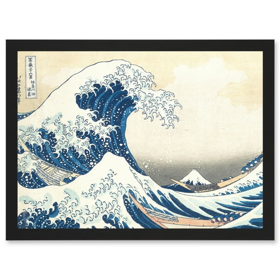 Hokusai Great Wave Off Kanagawa Mount Fuji Japan Tsunami Iconic A4 Artwork Framed Wall Art Print