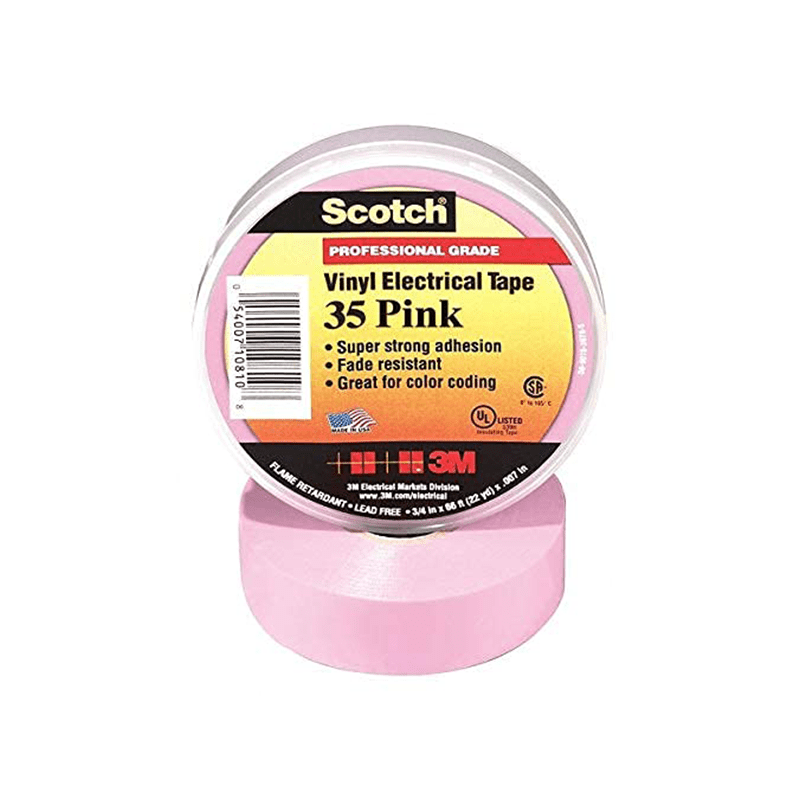 10 Rolls Pink Vinyl PVC Electrical Tape 3/4" x 66' Adhesive Free Shipping 