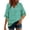 Light Blue, variant on Bixock Women Blouses Casual 3/4 Length Sleeve Tops Boho T Shirt Solid Color V Neck Loose Breathable Vacation Style Summer Casual Daily Top