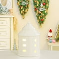 thumbnail image 4 of Decoración de casa pequeña de cerámica de estilo, artesanía navideña, diseño hueco, luz LED, decoración de ambiente, pequeño regalo, 4 of 6