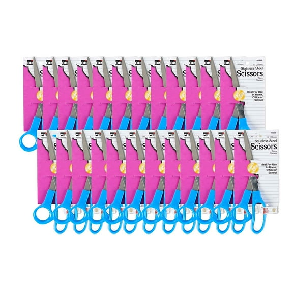 Charles Leonard Stainless Steel Scissors, 8 Inch, 24 Count