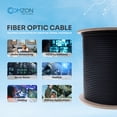 thumbnail image 4 of COMZON 12-Strand Fiber OM3 Fiber Optic Cable, 12-Strand Fiber Indoor/Outdoor, Multimode 50/125, Plenum Rated, Black, 1000ft, 4 of 7