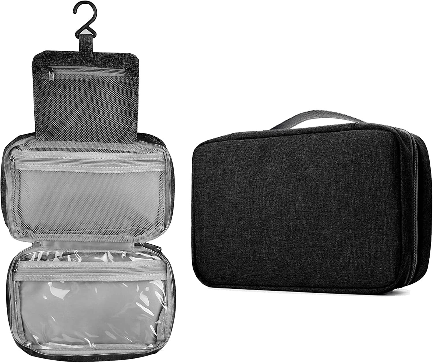 Travel Toiletry Bag,Hanging Toiletry Bag with 3 Compartments,Portable