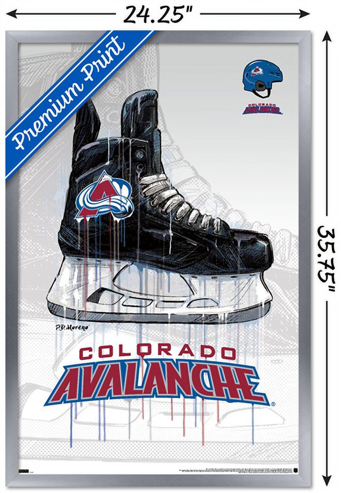 NHL Colorado Avalanche - Drip Skate 21 Wall Poster, 22.375" x 34", Framed