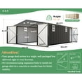 thumbnail image 2 of LUXOAK 13.2x20.7x8.4 ft Outdoor Storage Shed, Huge Metal Shed with 2 Double Hinged Doors and 4 Windows, Carport for Car, Truck, Bike, Dark Grey, 2 of 8
